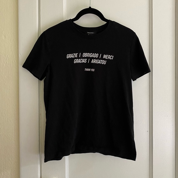 5/$25 Forever 21 Black Graphic Tee - Picture 1 of 3